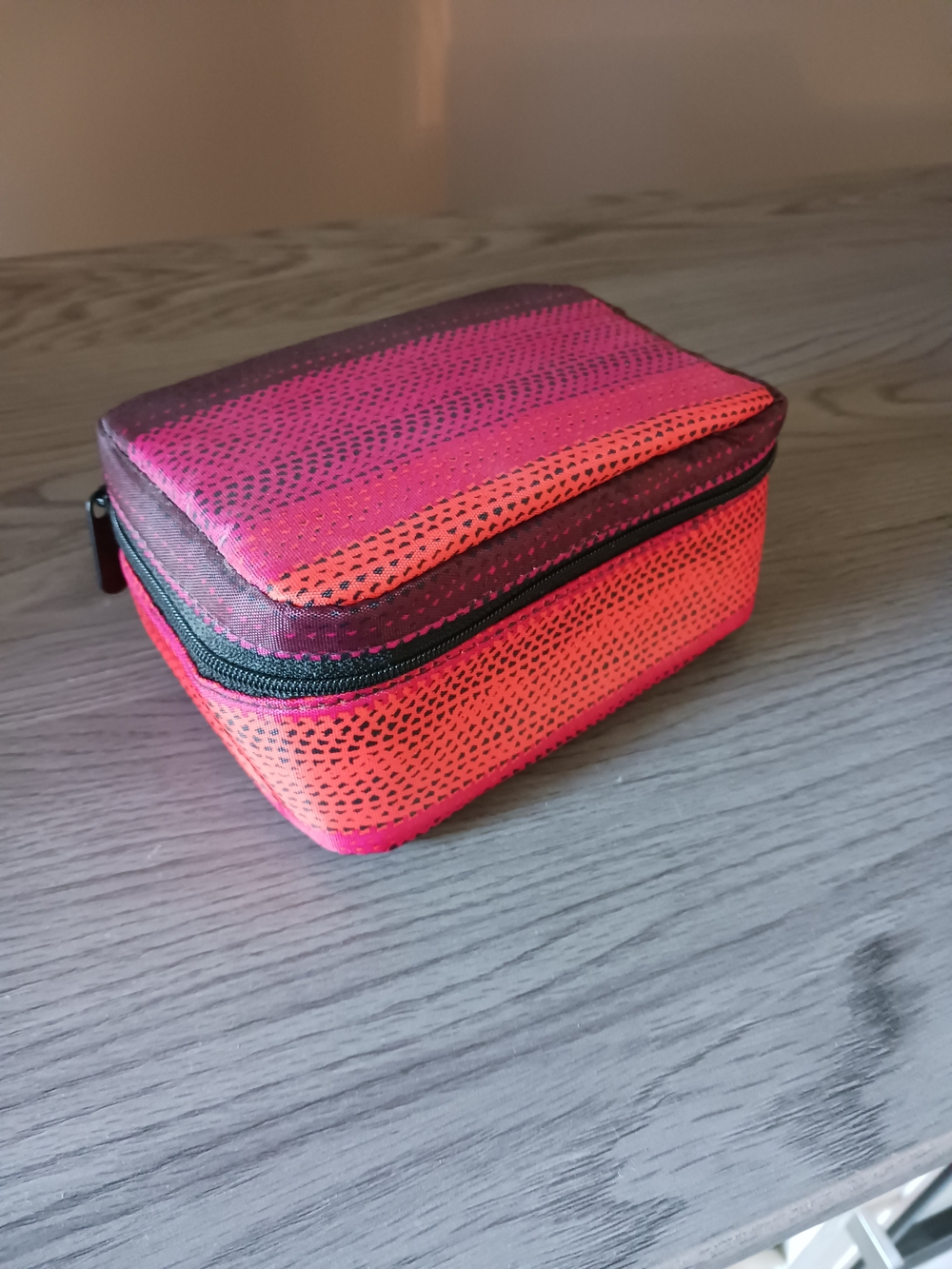 Compact Pink and Orange Travel Pouch - Women Bags